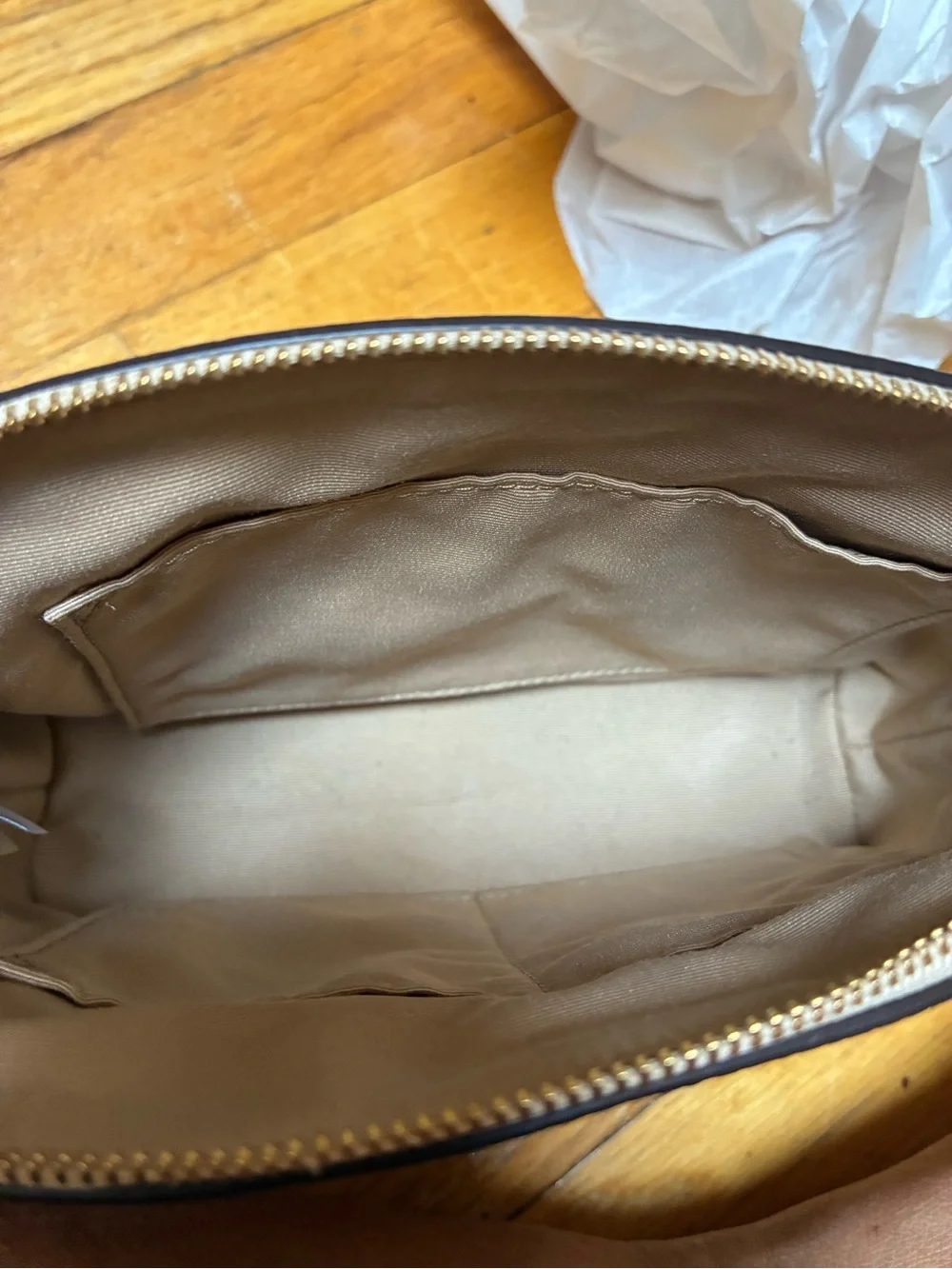 Coach Pebbled Leather Cosmetic Pouch in Tan
